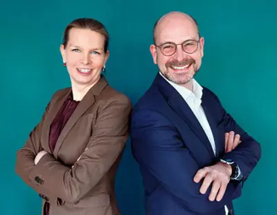 Das Vorstandsteam: Die Juristin Meike Dingermann und der gelernte Bauingenieur Mario Mack