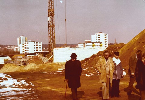 Baustelle Beerenhöhe in Hamburg-Eißendorf. Gemeinsam mit anderen Baugenossenschaften entstehen vier Wohnblocks.